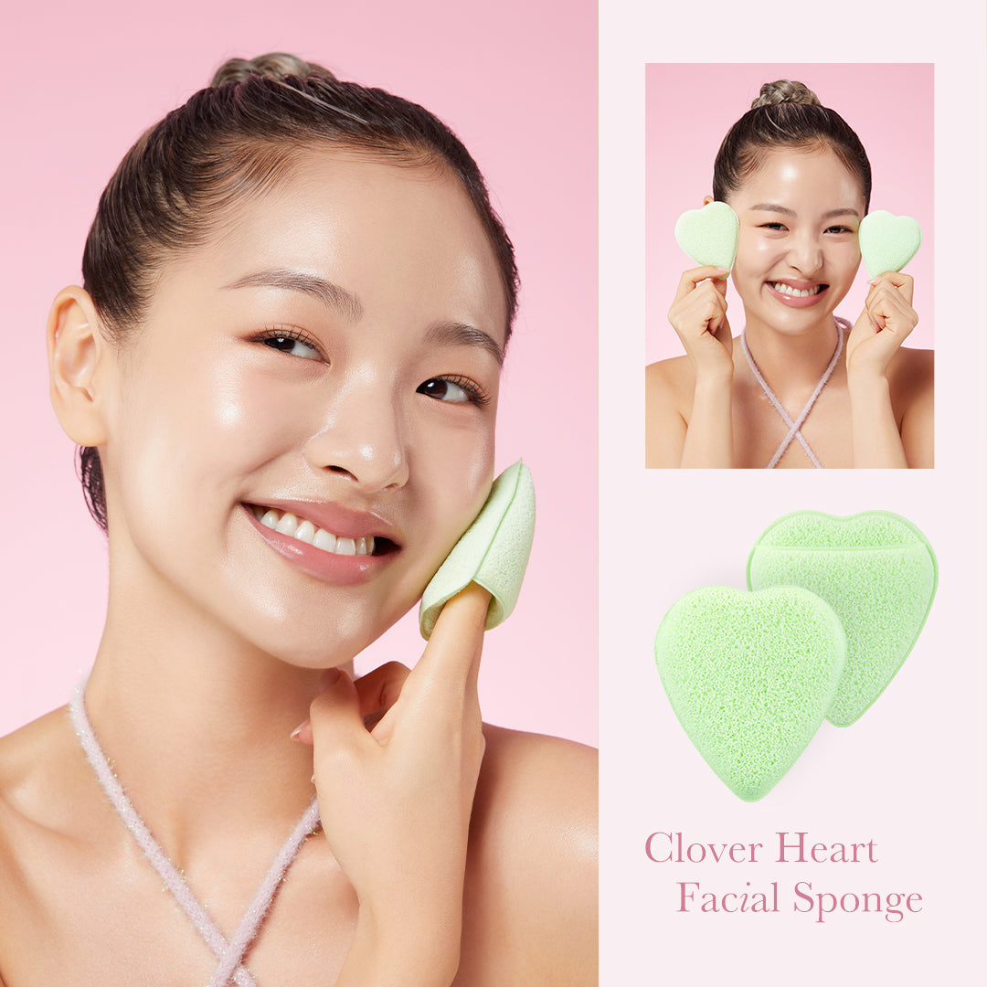 Clover Heart Facial Sponge V9