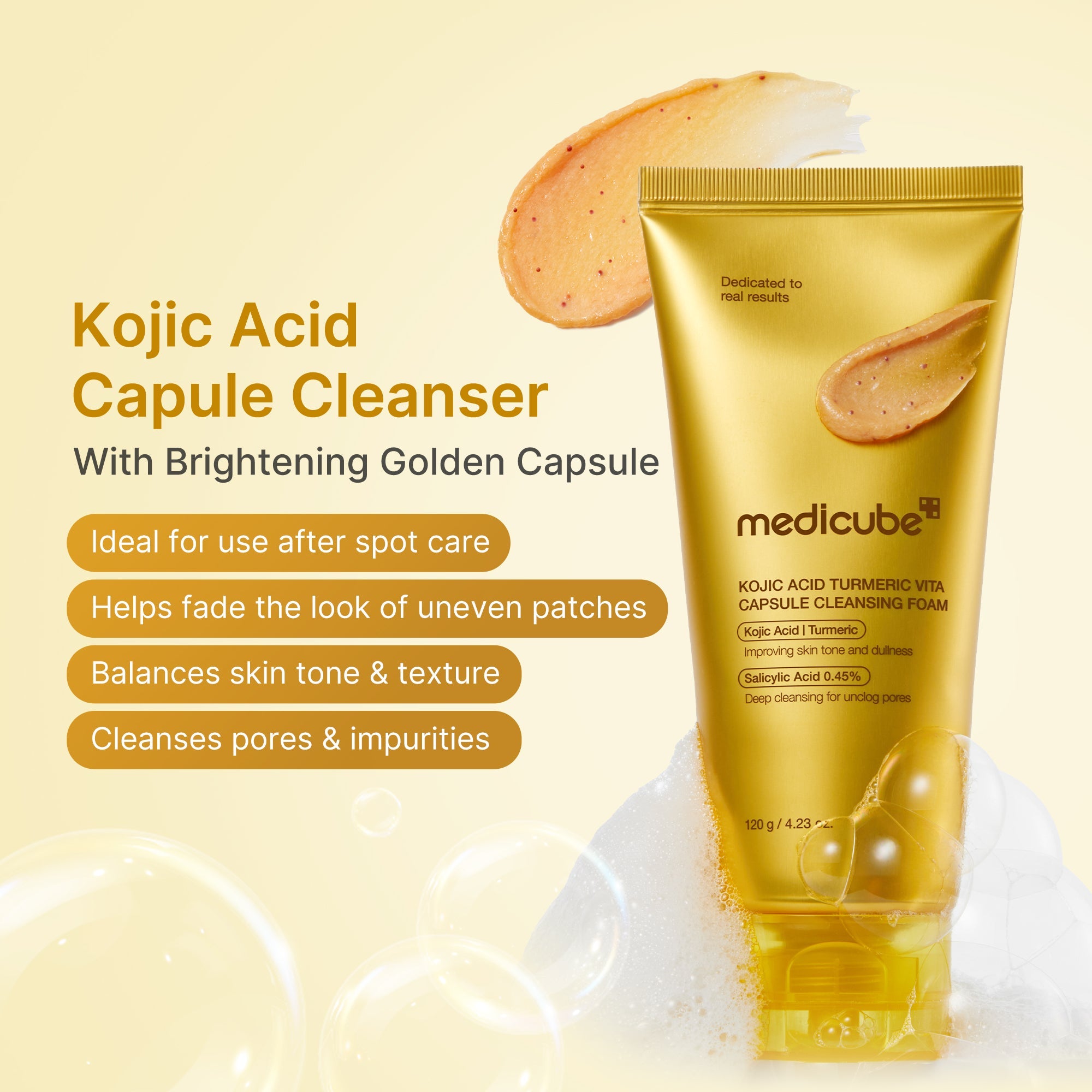 Kojic Acid Turmeric Vita Capsule Foam Cleanser Q0