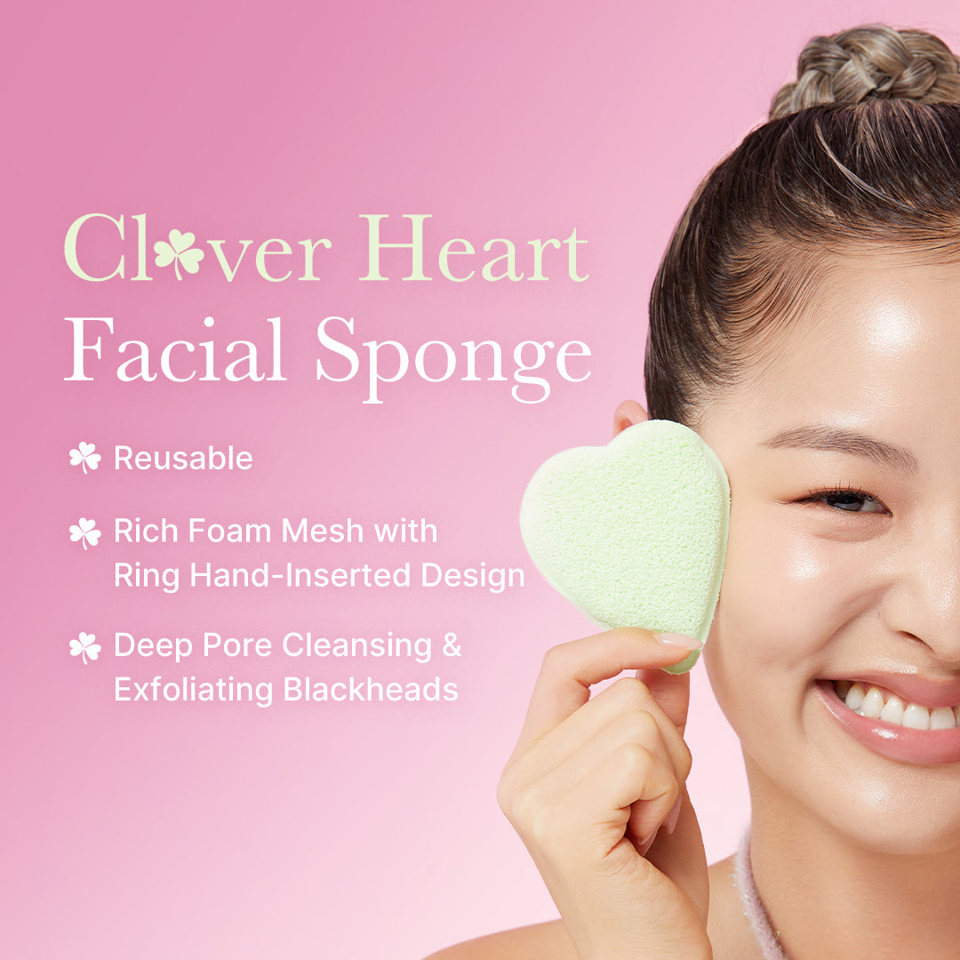 Clover Heart Facial Sponge V9