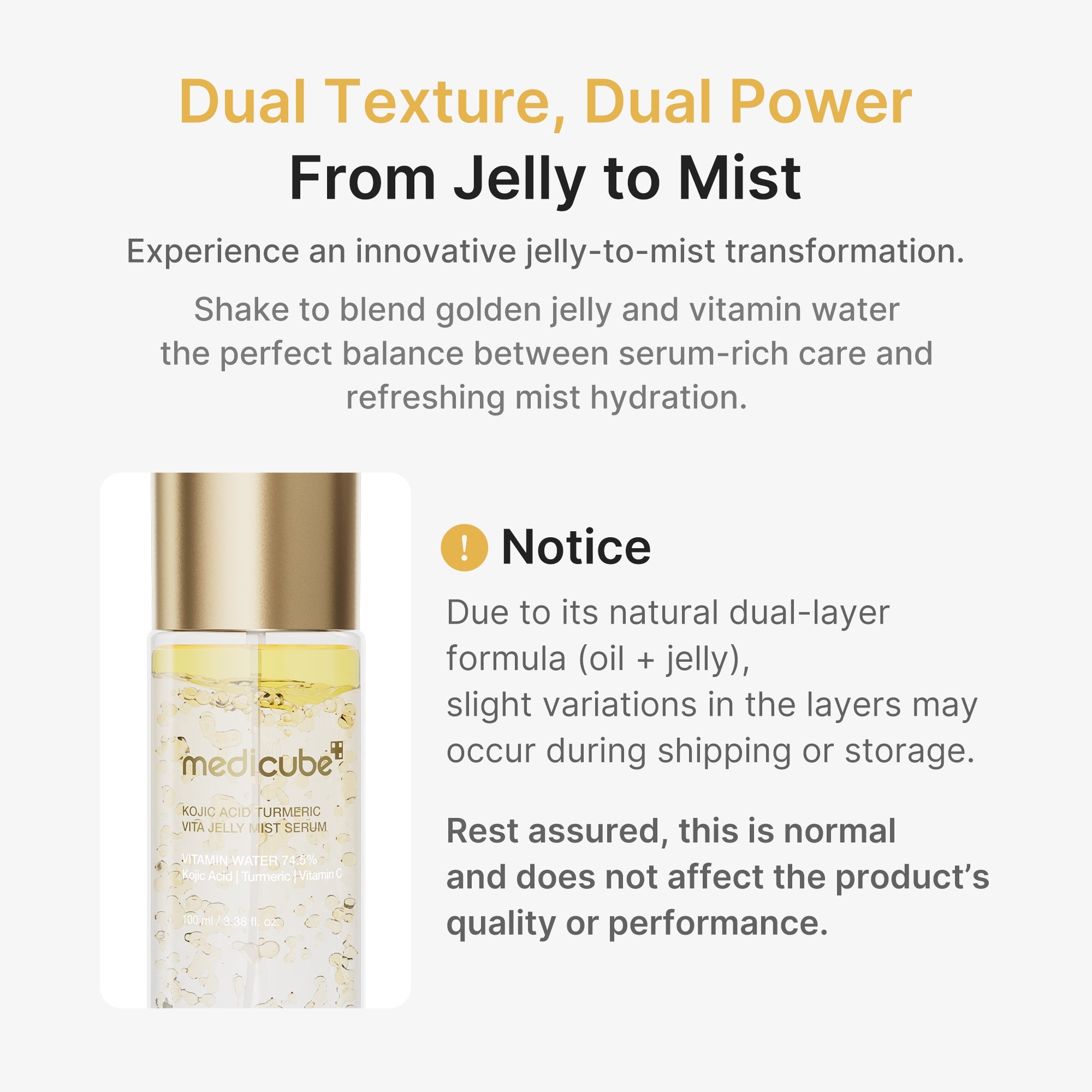 Kojic Acid Turmeric Vitamin Gold Jelly Mist Serum Z1